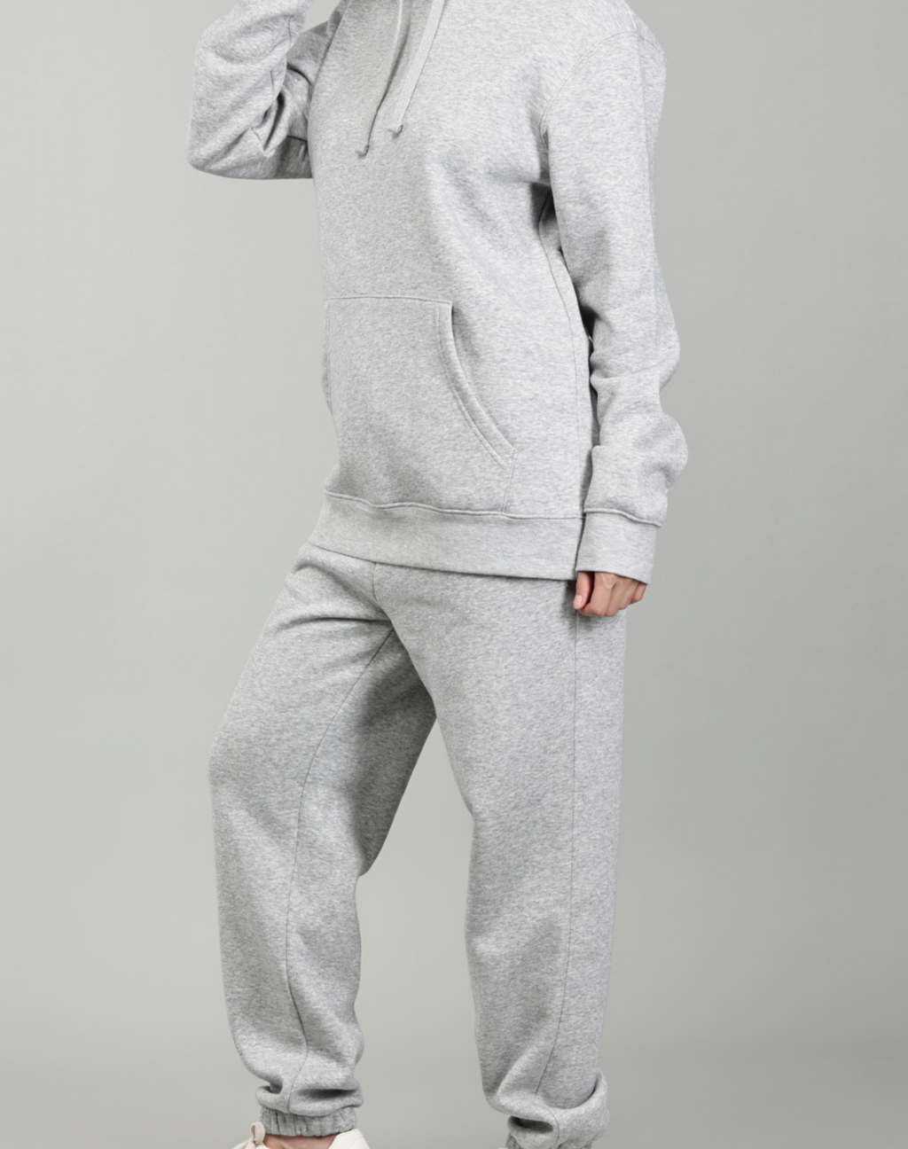 Light Heather Grey Hooded Tracksuit