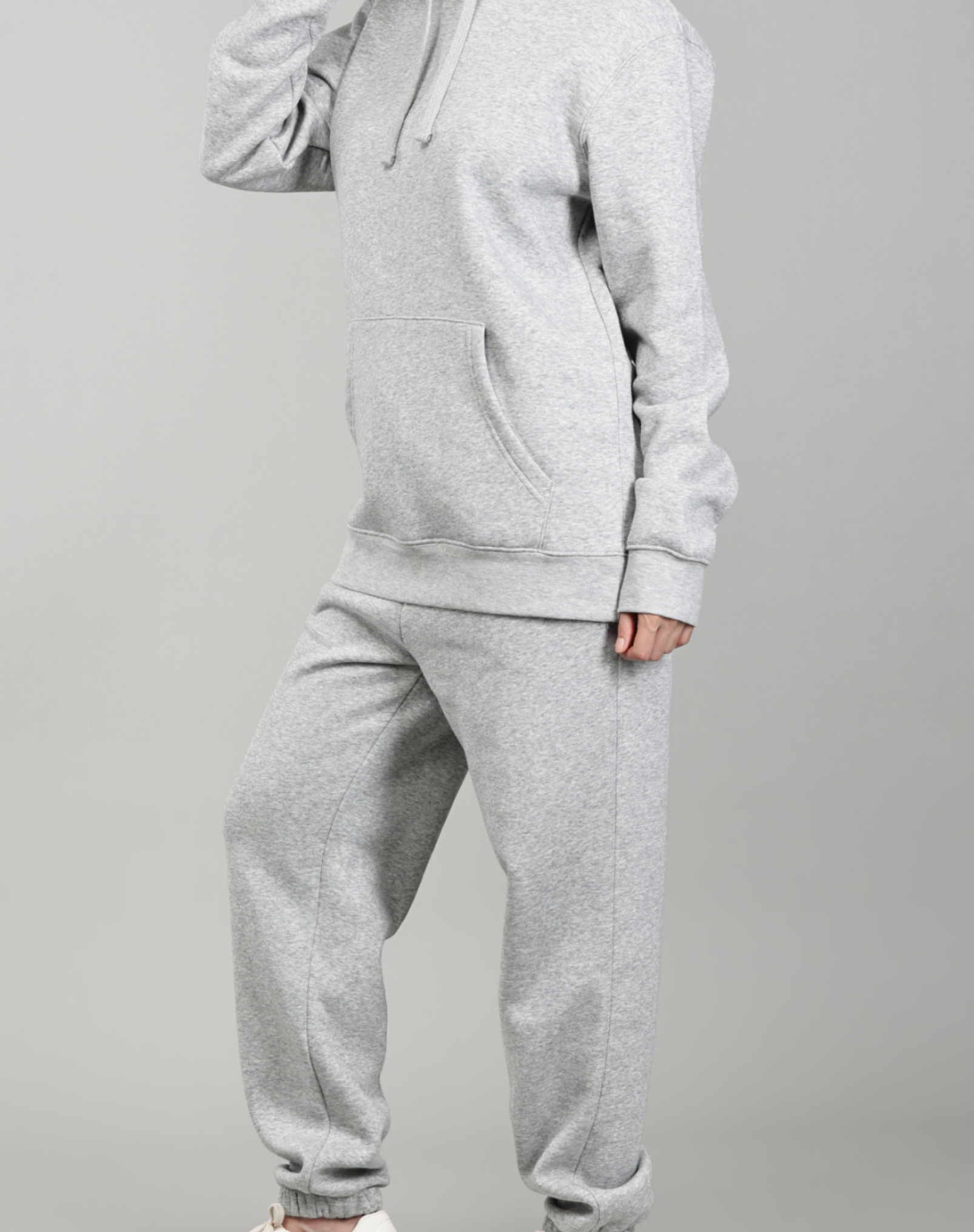 Light Heather Grey Hooded Tracksuit